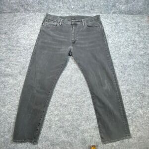 Levis 504 Regular Straight Fit Jeans Mens 38x32 Faded Black Charcoal Denim